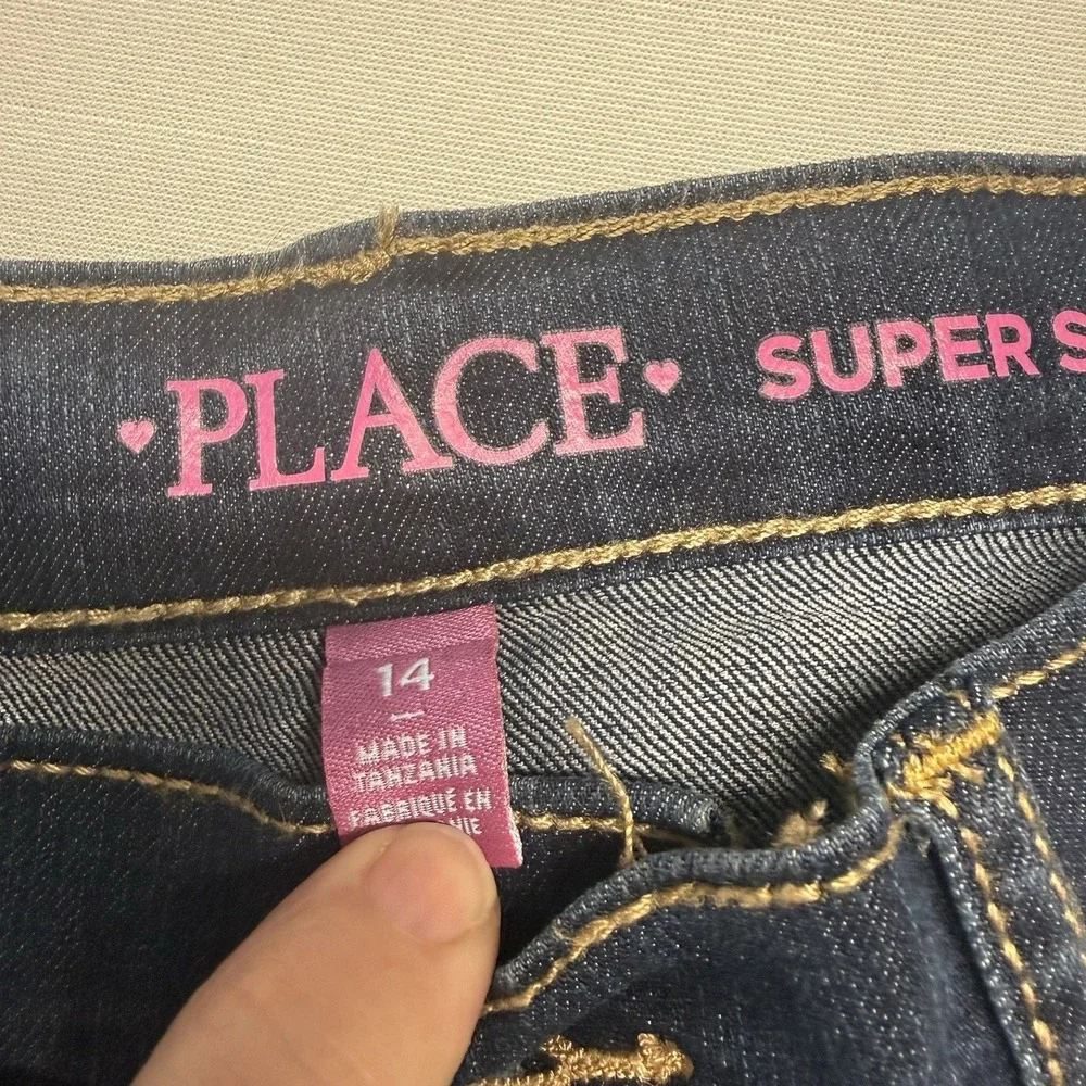 The Childrens Place Jeans Girls Size 14 Medium Wash  Skinny Straight Leg